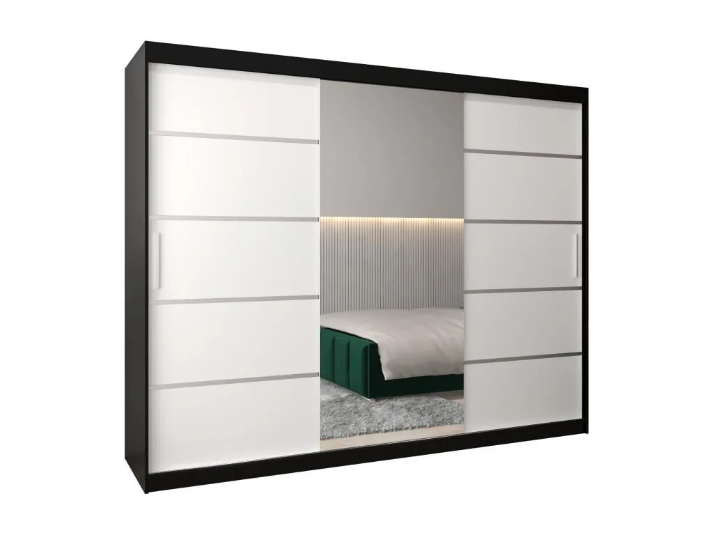 ARMARIO Kavehomedeco 2 DE PUERTAS CORREDERAS 200/250/62 3 puertas (negro/blanco) 08352DNFE