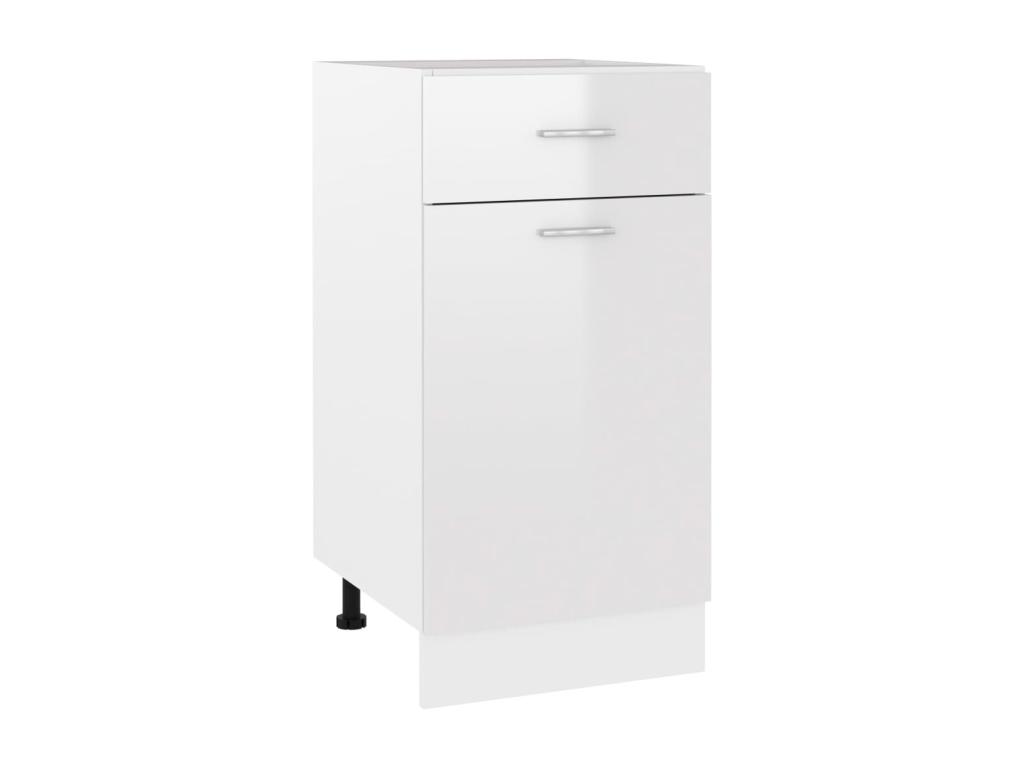 Armario inferior madera ingeniería blanco brillo 40x46x81 - 5 cm