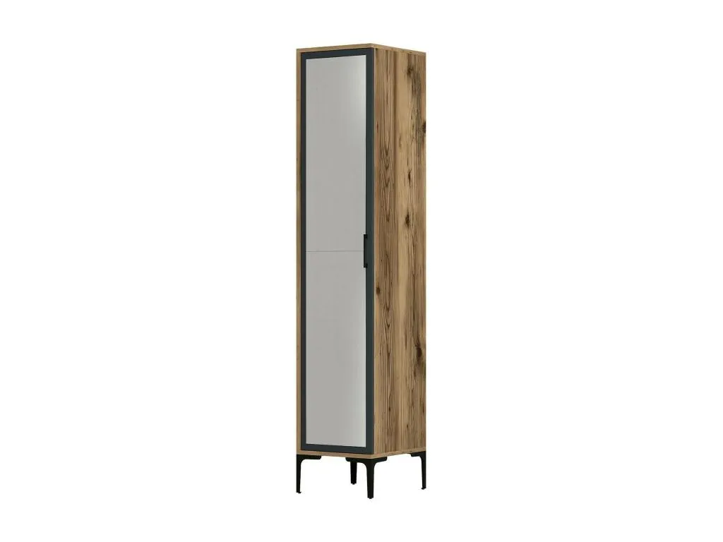 Armario multiusos 1 puerta Patriciabaezcasa Muebles multifuncionales Zapatero Armario para zapatos 40x201h48 cm Nogal y Antracita
