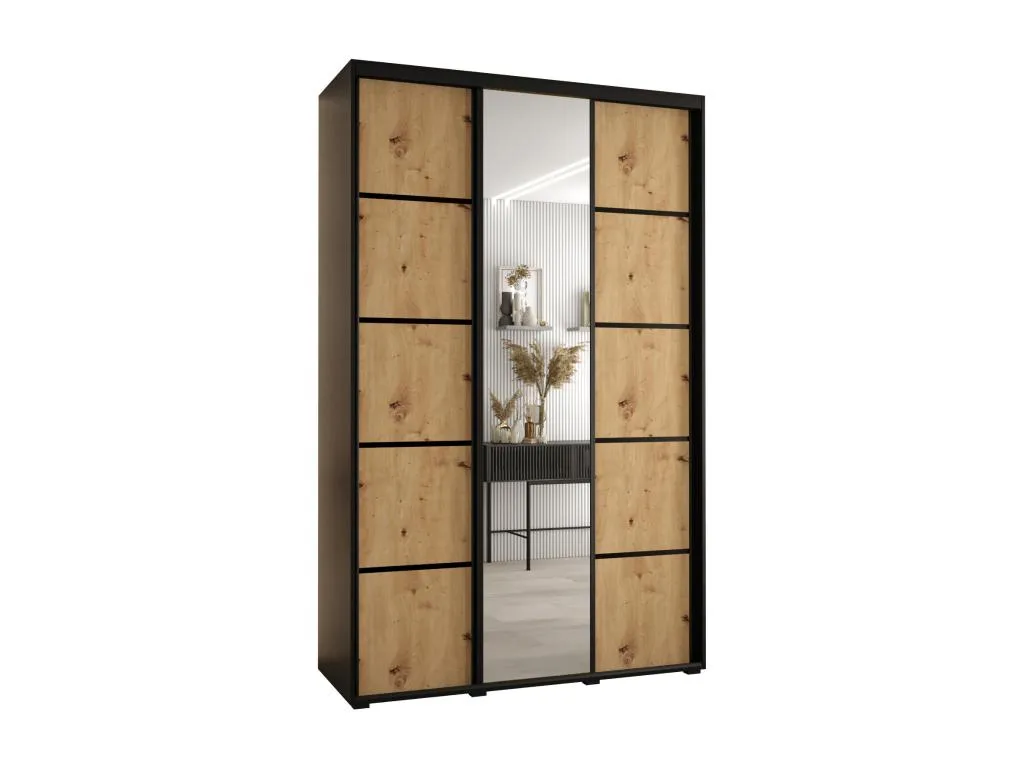 ARMARIO Jmmhogar 5 DE PUERTAS CORREDERAS 235.2/150/60 3 puertas (Negro/Artisan/Negro)