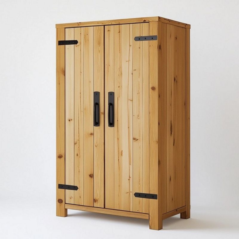 Armario de Madera en Color Marrón Claro | Ropero Multifuncional para Dormitorio 180x90x50 cm