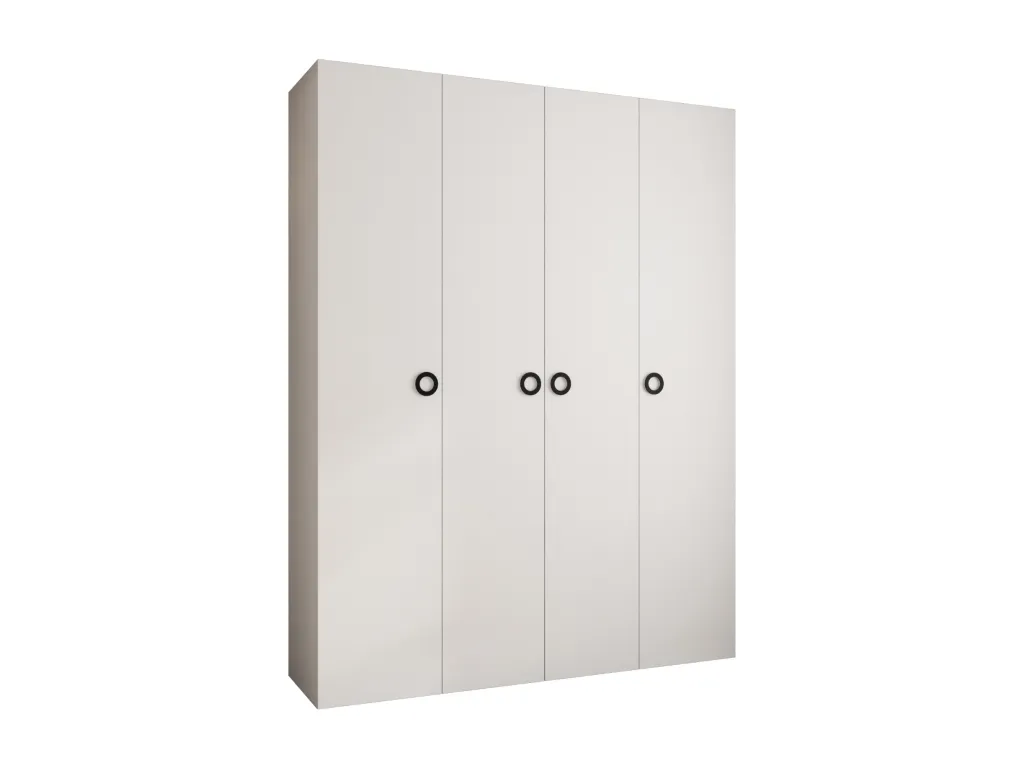 Armario Lluesmahome modelo 1 con puertas batientes de 245.5/190/50 cm y cuatro puertas (blanco/negro)  GO3012887