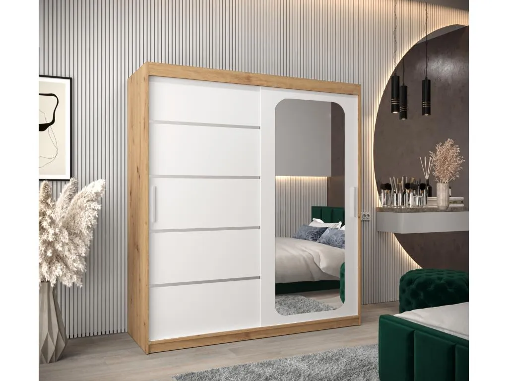 ARMARIO Lluesmahome V2 DE PUERTAS CORREDERAS 200/180/62 2 puertas (artisan/blanco) IAMA92848