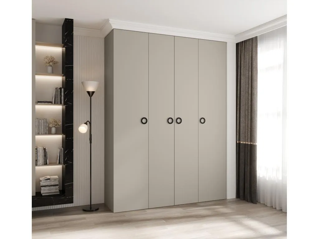 Armario Mueblesclasic 1 con puertas batientes 245.5/180/50 4 puertas (cachemira/negro)