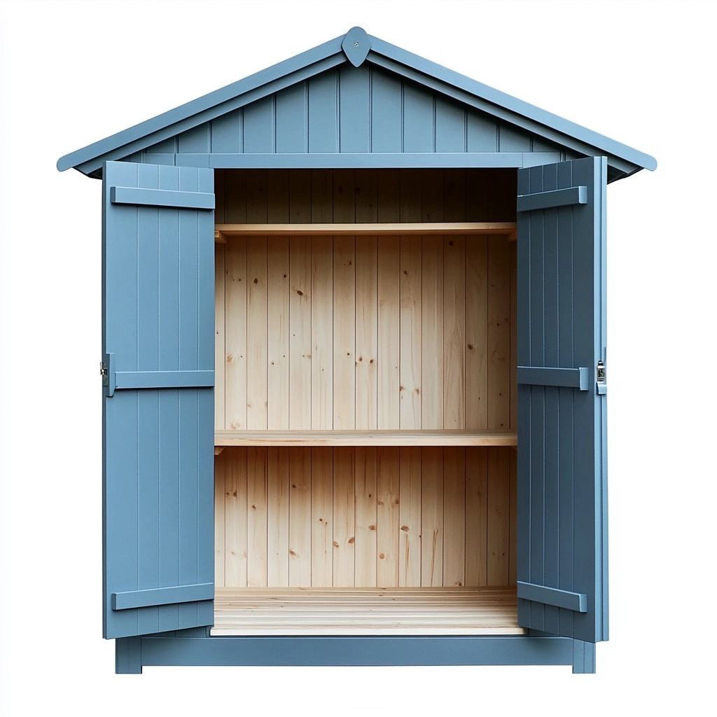 Almacenamiento exterior jardín uso doméstico 196x122x180 cm madera azul protección herramientas armario FJ8560005