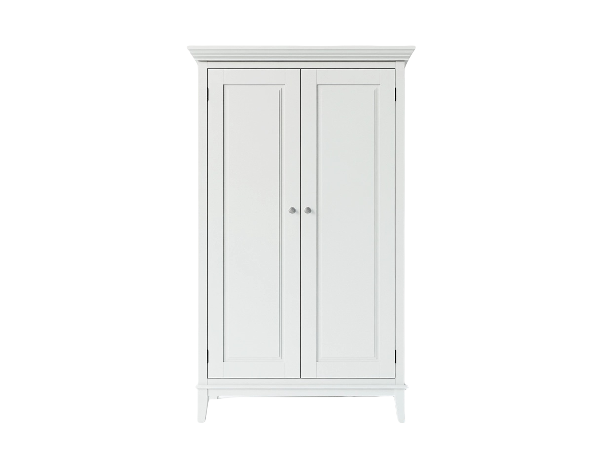 Armario Blanco de Dos Puertas con Estilo Moderno y Función de Almacenamiento para Dormitorio 80x40x180cm sa8908778