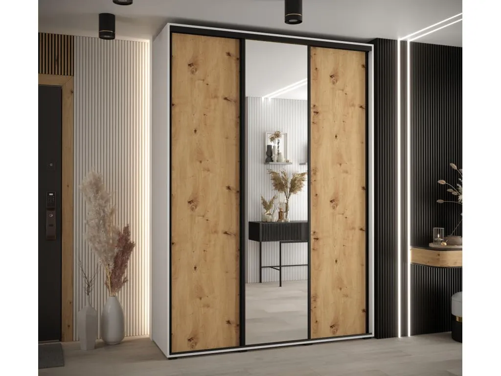ARMARIO Micasacool 3 DE PUERTAS CORREDERAS 235.2/180/45 3 puertas (Blanco/Artisan/Negro)