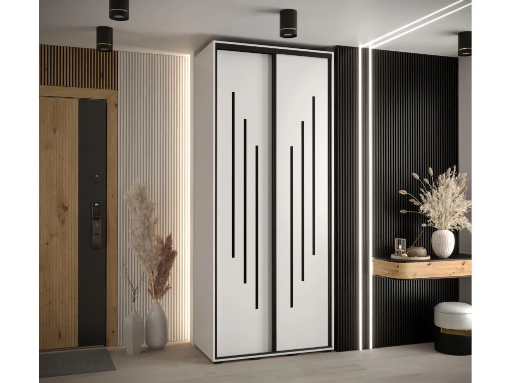 ARMARIO Decoesp 8 DE PUERTAS CORREDERAS 235.2/110/45 2 puertas (Blanco/Blanco/Negro) DSOM36958