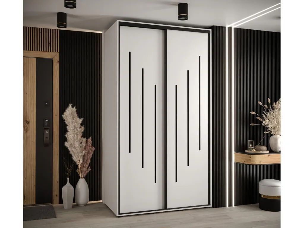 ARMARIO Lluesmahome 8 DE PUERTAS CORREDERAS 235.2/140/60 2 puertas (Blanco/Blanco/Negro) 33171XJFC
