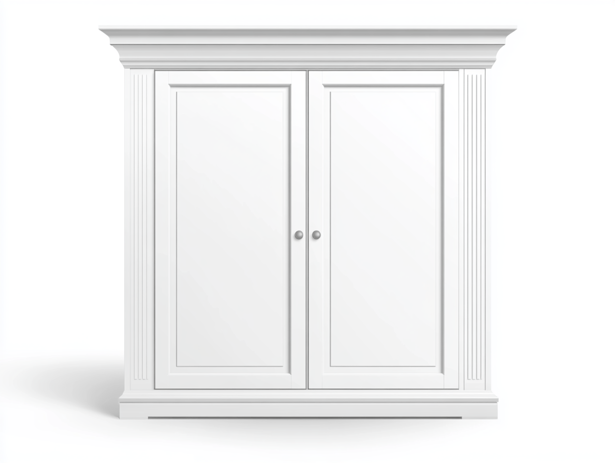 Armario de Dormitorio Blanco Madera Estilo Clásico 180x200 cm