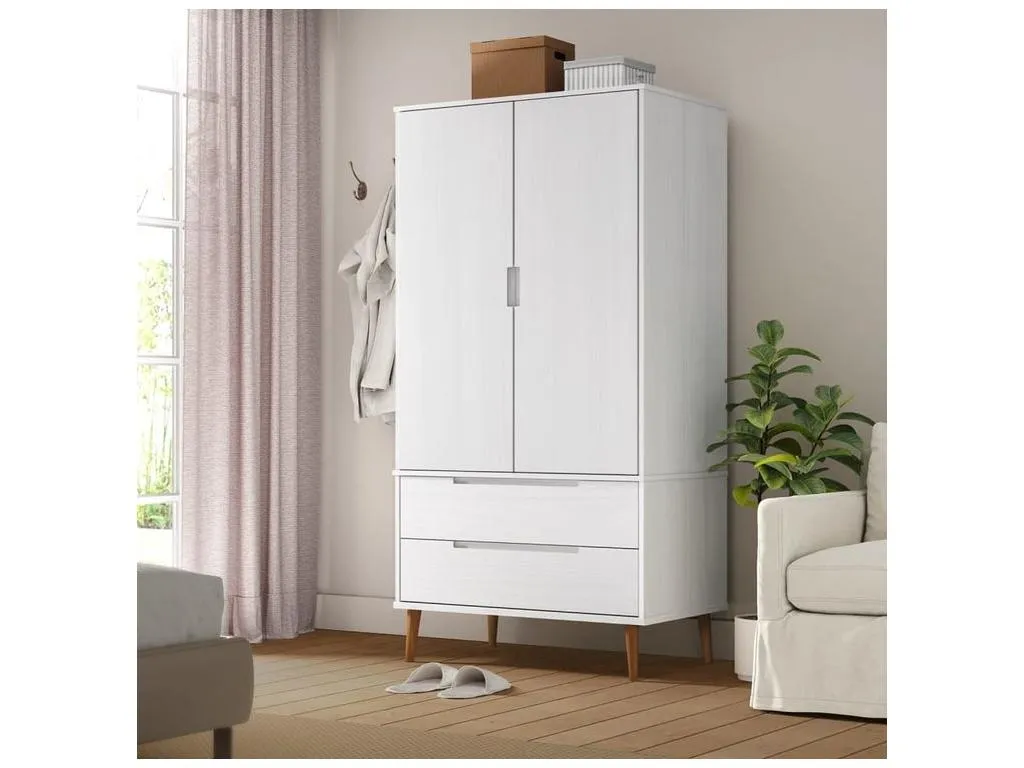 Alkihogares Armario MOLDE Alkihogares maciza de Alkihogares blanco 90x55x175 cm