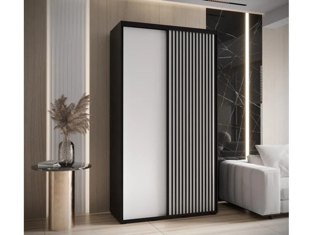 ARMARIO Mobtrendy 1 DE PUERTAS CORREDERAS 205.2/130/60 2 puertas (negro/blanco) mmmx62322