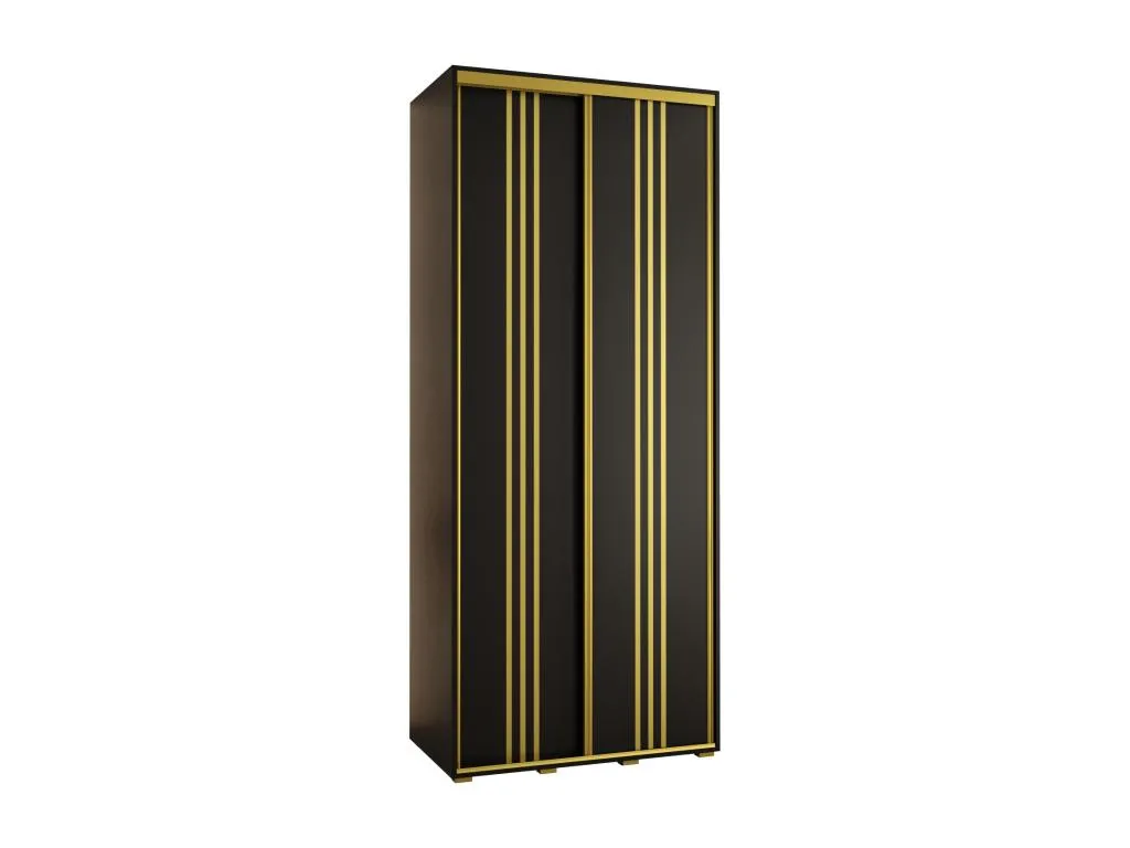 ARMARIO Francomuebleses 6 DE PUERTAS CORREDERAS 235.2/120/60 2 puertas (Negro/Negro/Oro)