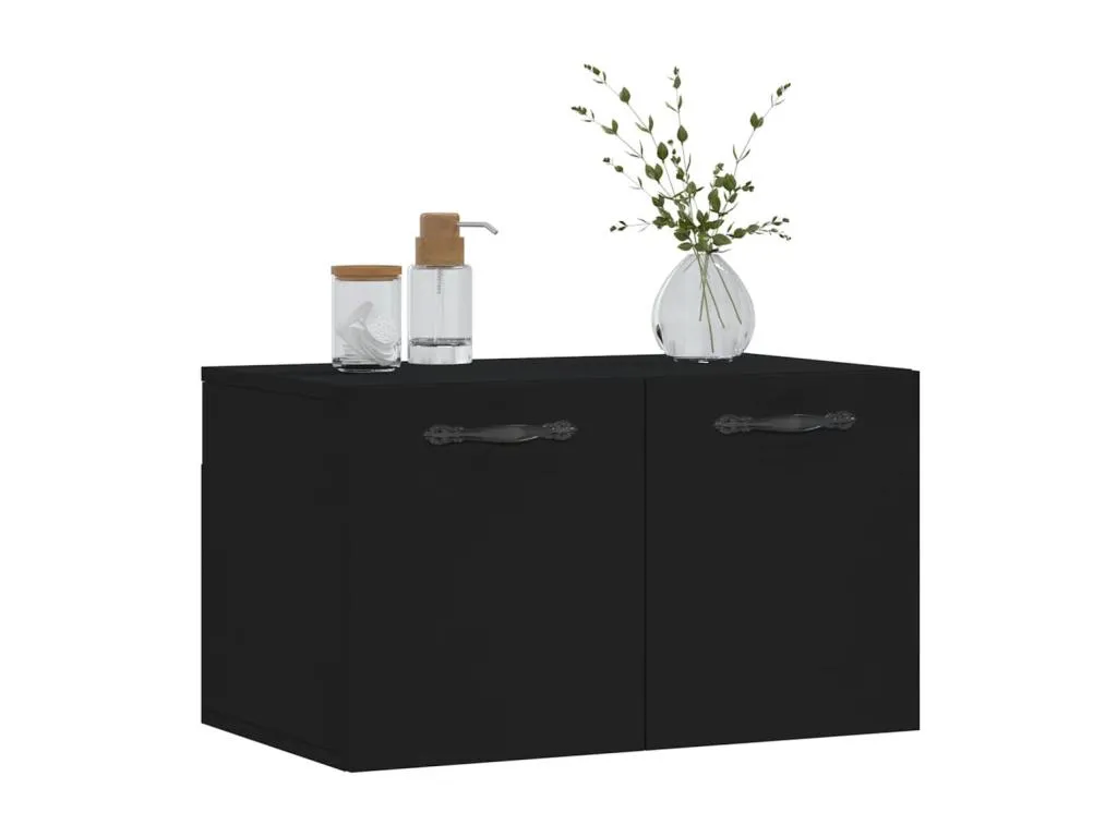 Alkihogares Armario de pared Alkihogares de ingeniería negro 60x36.5x35 cm