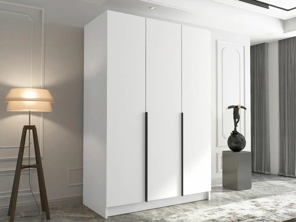 Armario Hogarmini 205 Negro | Blanco 215x150x58cm Puertas de armario - Con bisagras xnpx35920