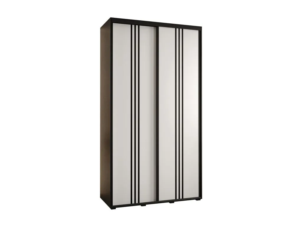 Armario Casahandy 6 con puertas correderas 235,2x140x45 cm 2 puertas negro blanco negro