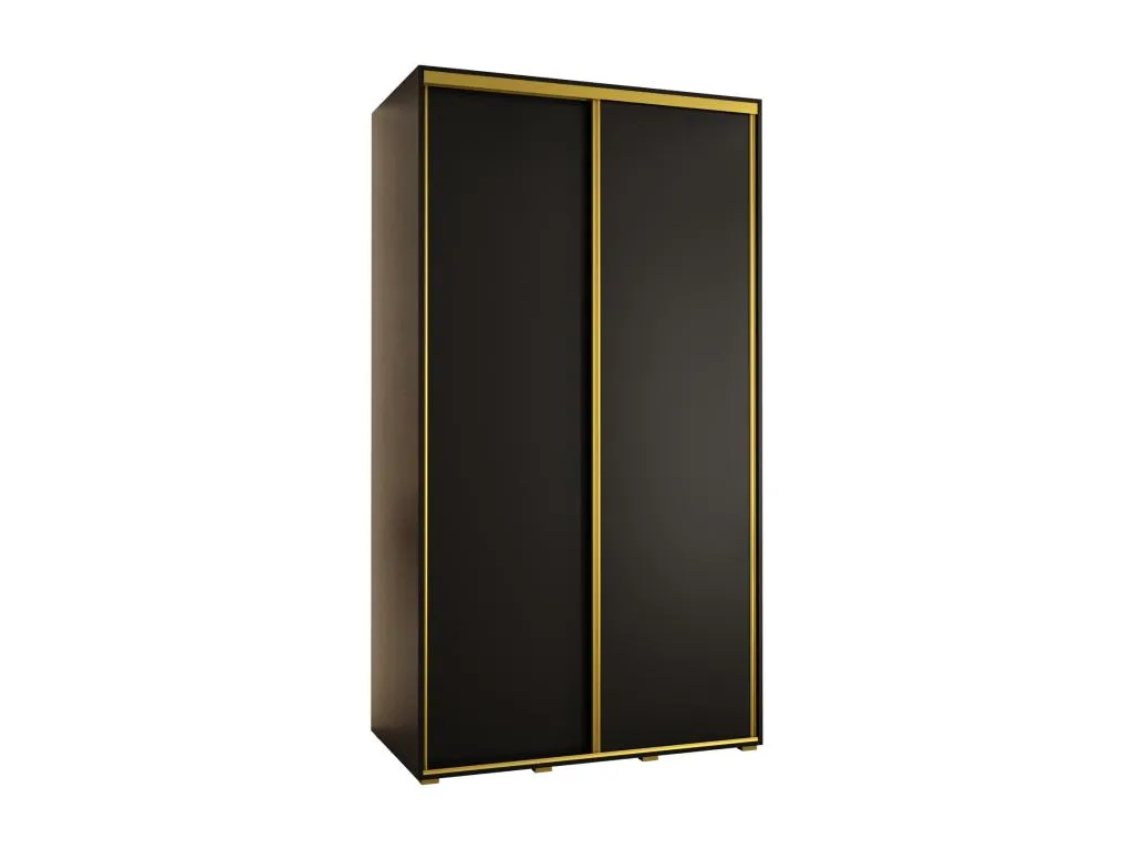 ARMARIO Decoencanto 1 DE PUERTAS CORREDERAS 235.2/130/60 2 puertas (Negro/Negro/Oro)
