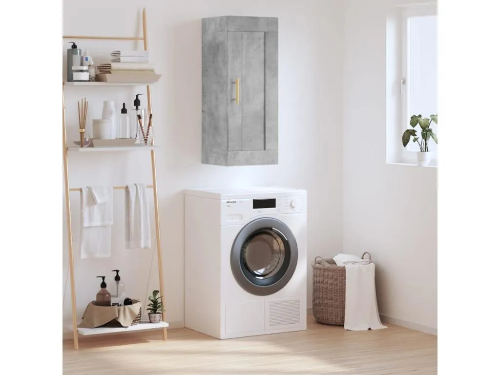 Armario de pared Luxmbls ingeniería gris hormigón 34.5x34x90 cm 12448MIIK