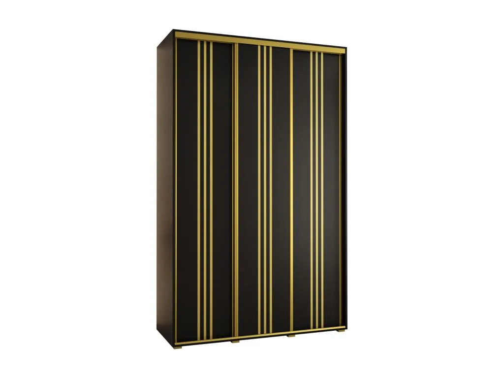 Armario Casahandy 6 con puertas correderas 235,2x150x45 cm 3 puertas negro negro oro