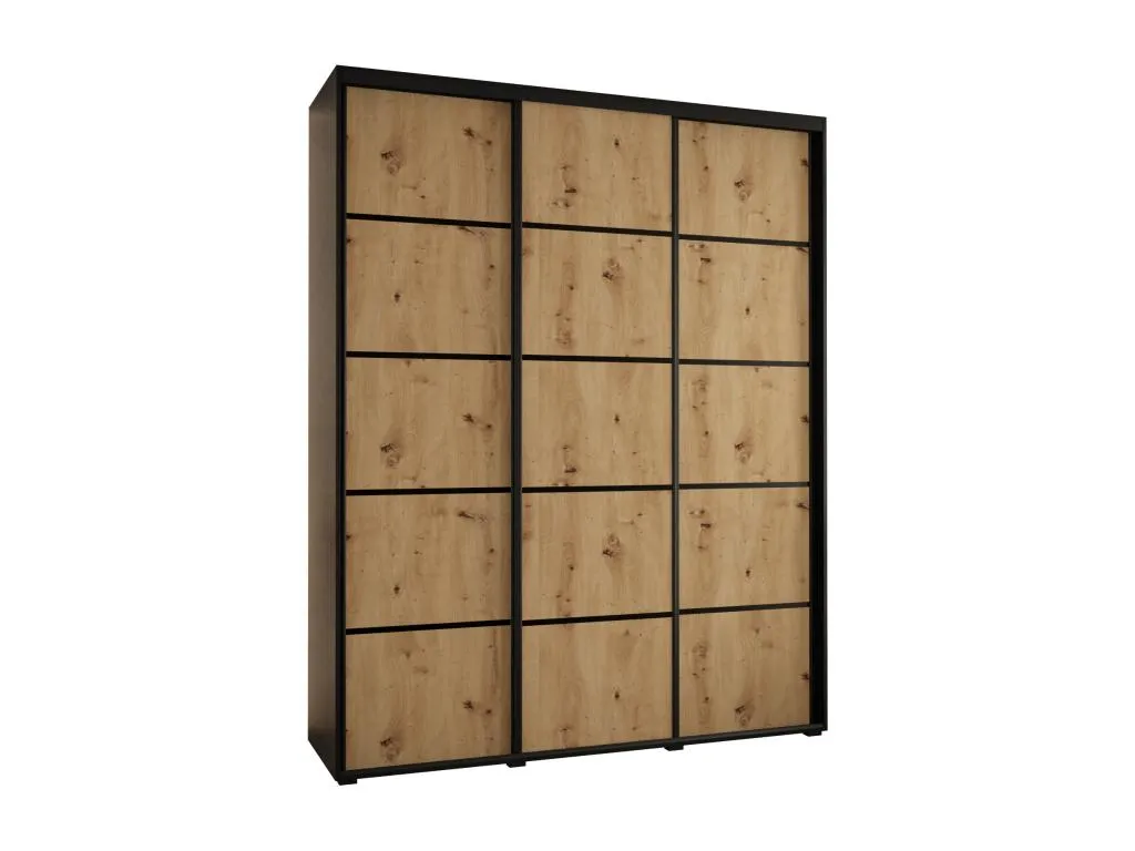 ARMARIO Patriciabaezcasa 4 DE PUERTAS CORREDERAS 235.2/190/45 3 puertas (Negro/Artisan/Negro)