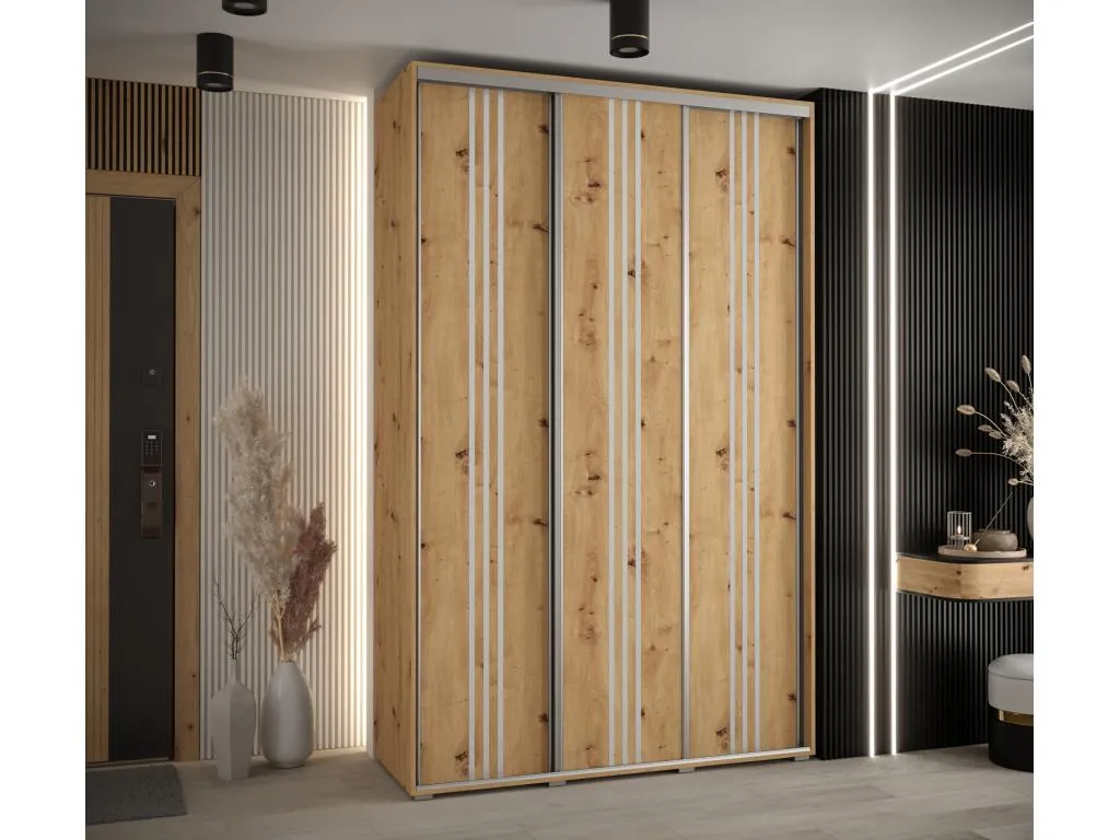 ARMARIO Mueblesclasic 6 DE PUERTAS CORREDERAS 235.2/160/60 3 puertas (Artisan/Artisan/Plata)