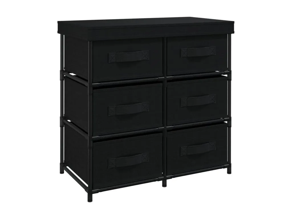 Armario almacenamiento con 6 cajones acero negro 55x29x55 cm 70009dxvm