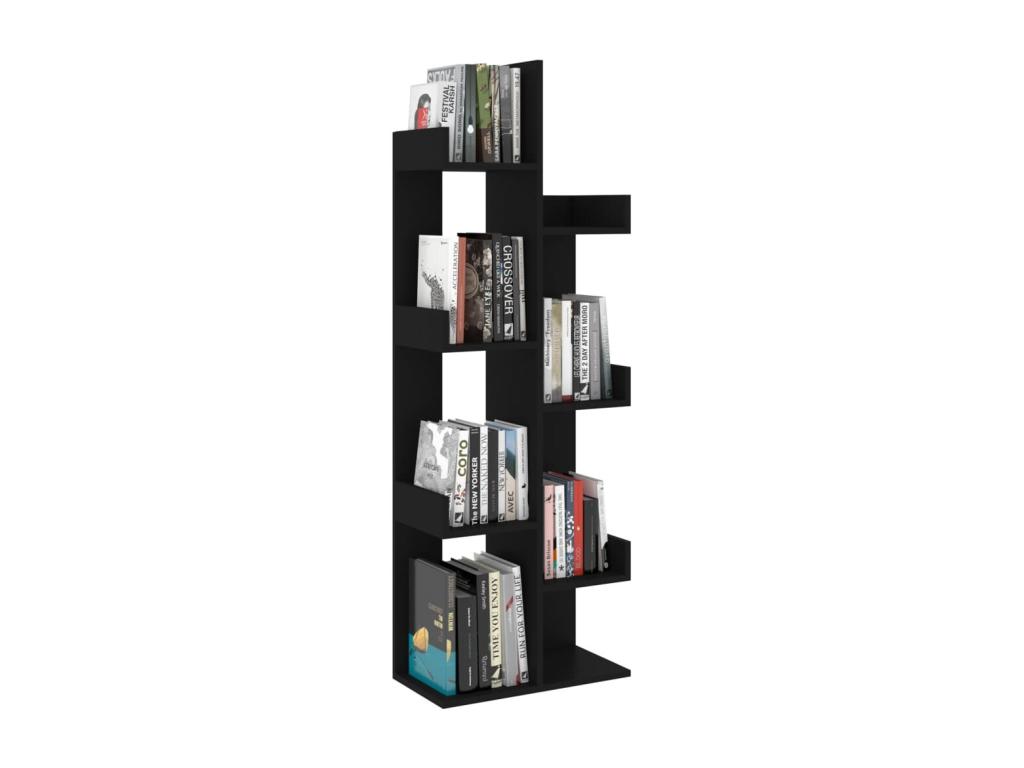 Armario de libros madera contrachapada negro 48x25 - 5x140 cm