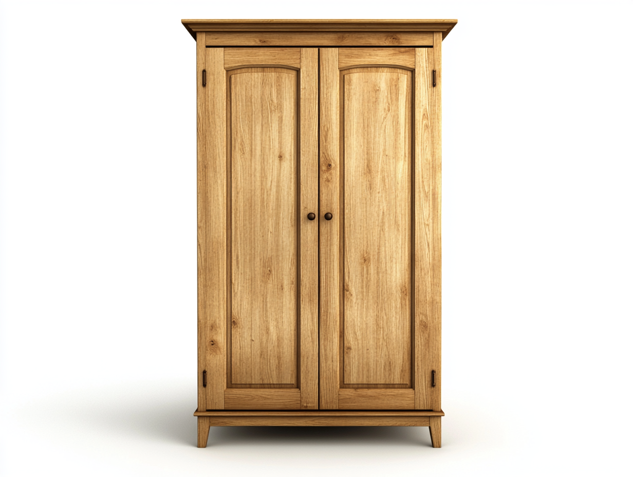 Armario ropero de madera maciza con 2 puertas para dormitorio clásico BL8663117