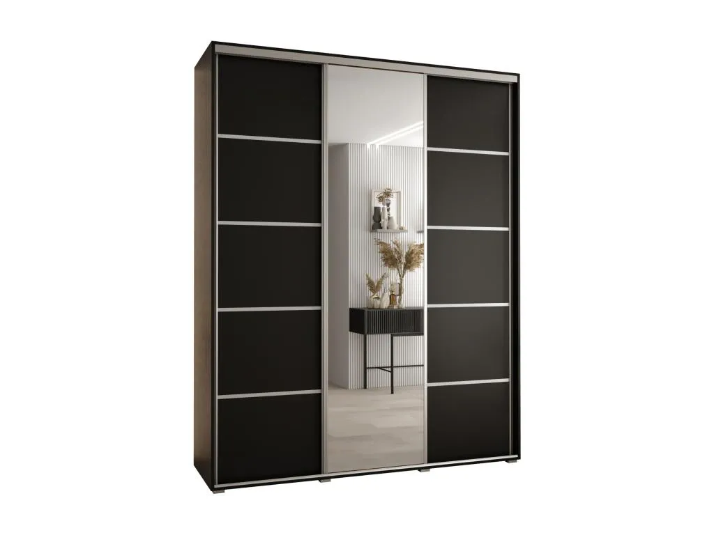 ARMARIO Decohoguera con 5 puertas correderas 235.2/170/60 (Negro/Negro/Plata) OF4259553