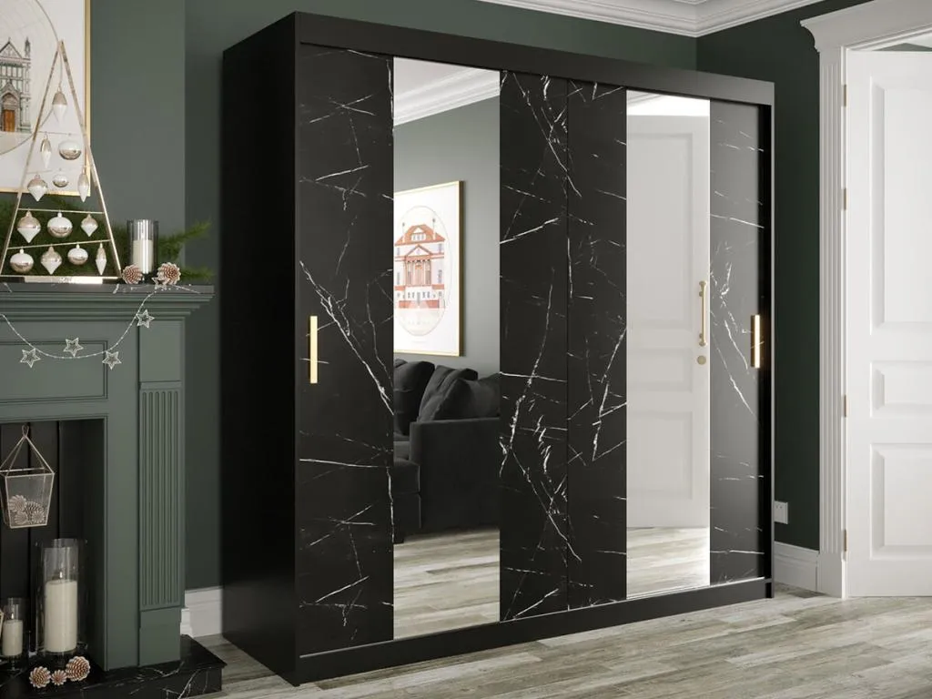 Armario Habitarluz 244 Mármol negro | Negro mate 200x200x62cm Número de estantes - 9.00 60996VOMG