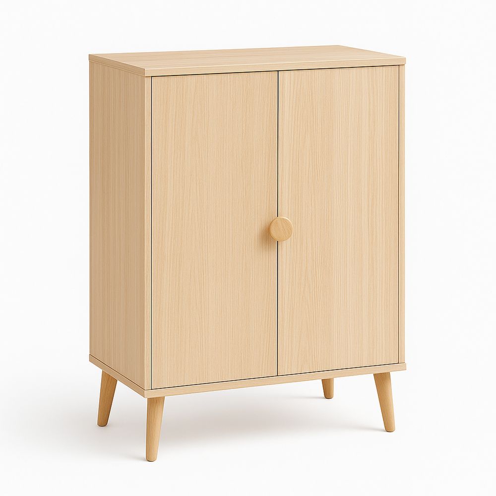 Armario de almacenamiento moderno en madera clara,diseño minimalista,con puertas,para sala de estar o dormitorio,80x40x100cm