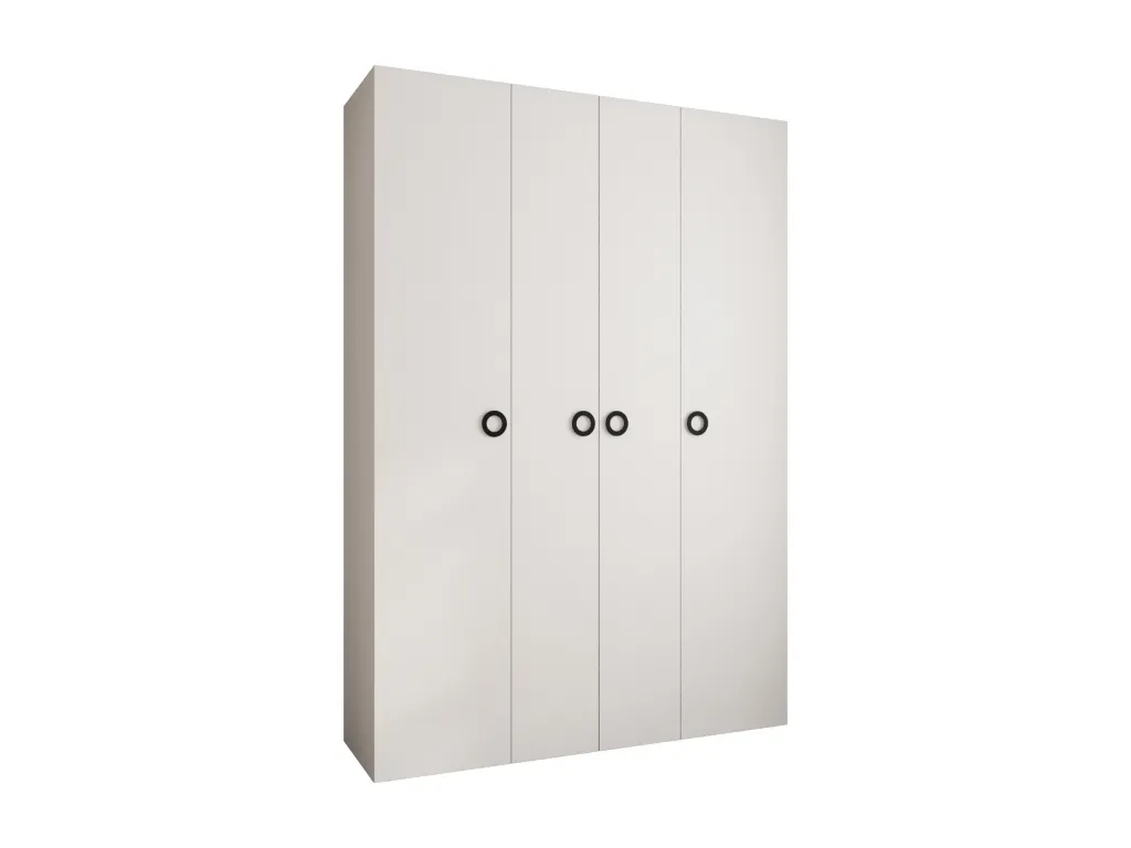 Armario Mobtrendy 1 con puertas batientes 245.5/170/50 4 puertas (blanco/negro) 27616jhmb