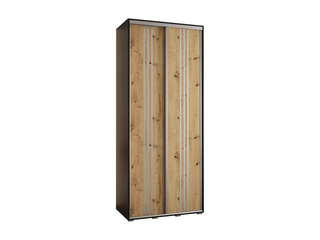 ARMARIO Andreuworldcasa 6 DE PUERTAS CORREDERAS 235.2/100/45 2 puertas (Negro/Artisan/Plata)