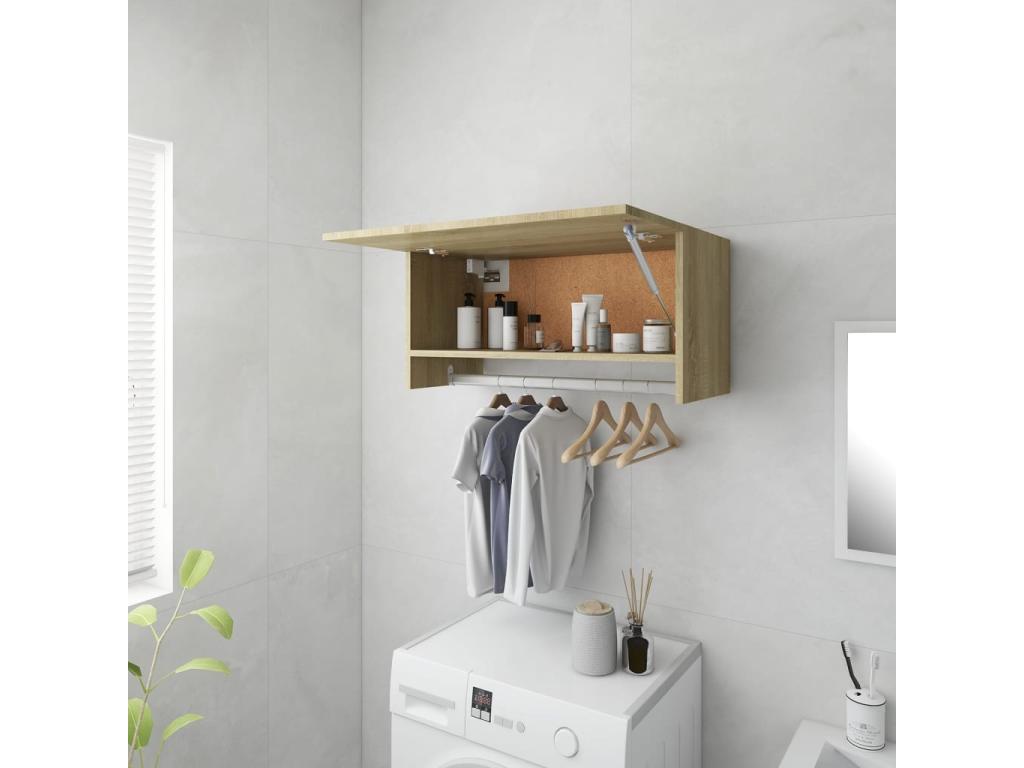 Armario de madera contrachapada color roble Homelyvo 70x32 - 5x35cm Marrón