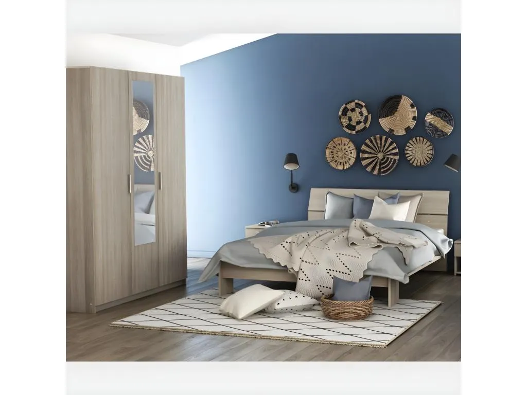 Armario 3 Puertas 1 Espejo con Perchero L133.5 cm - Pricy3 RHVS53219