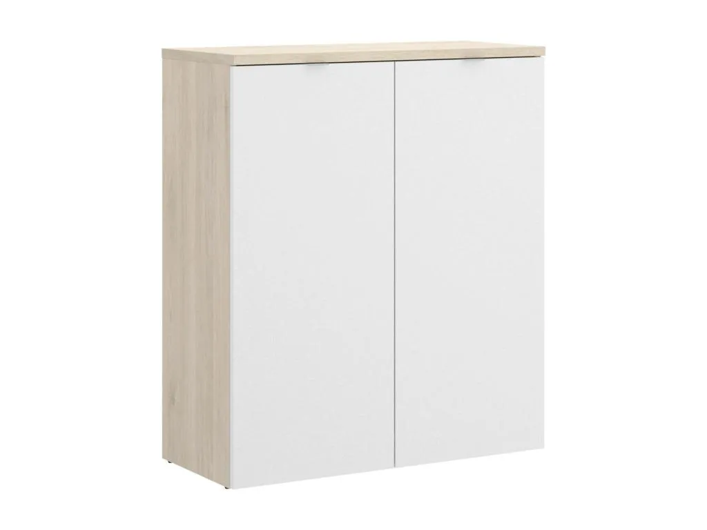 Armario multiusos Banakdecoracion Mueble bajo multifuncional Mueble con 2 puertas 79x40h96 cm Blanco y Banakdecoracion 67337TYVO