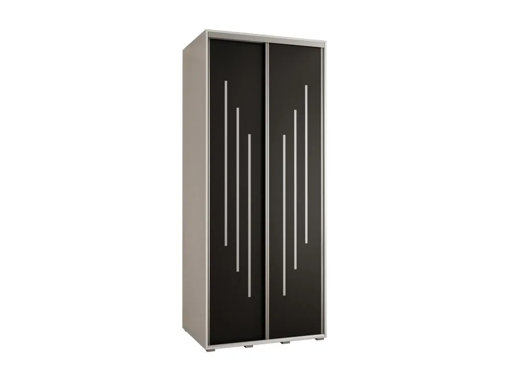 ARMARIO Luxmbls 8 DE PUERTAS CORREDERAS 235.2/120/60 2 puertas (Blanco/Negro/Plata) XUZZ93531