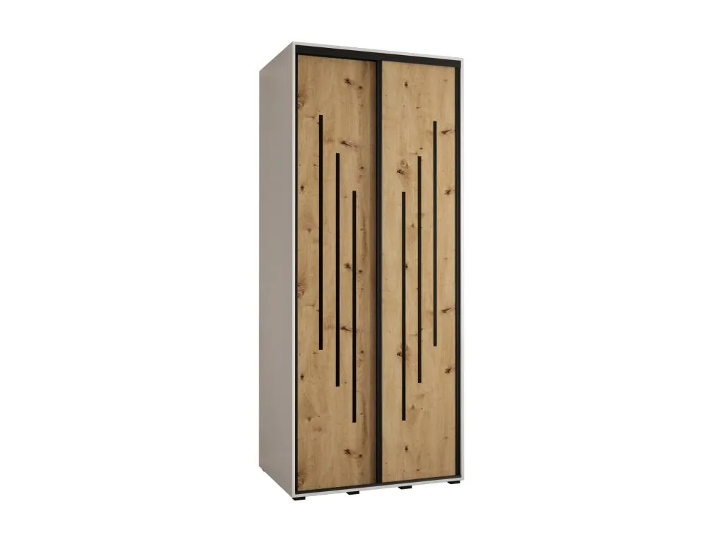 ARMARIO Andreuworldcasa 8 DE PUERTAS CORREDERAS 235.2/100/45 2 puertas (Blanco/Artisan/Negro)
