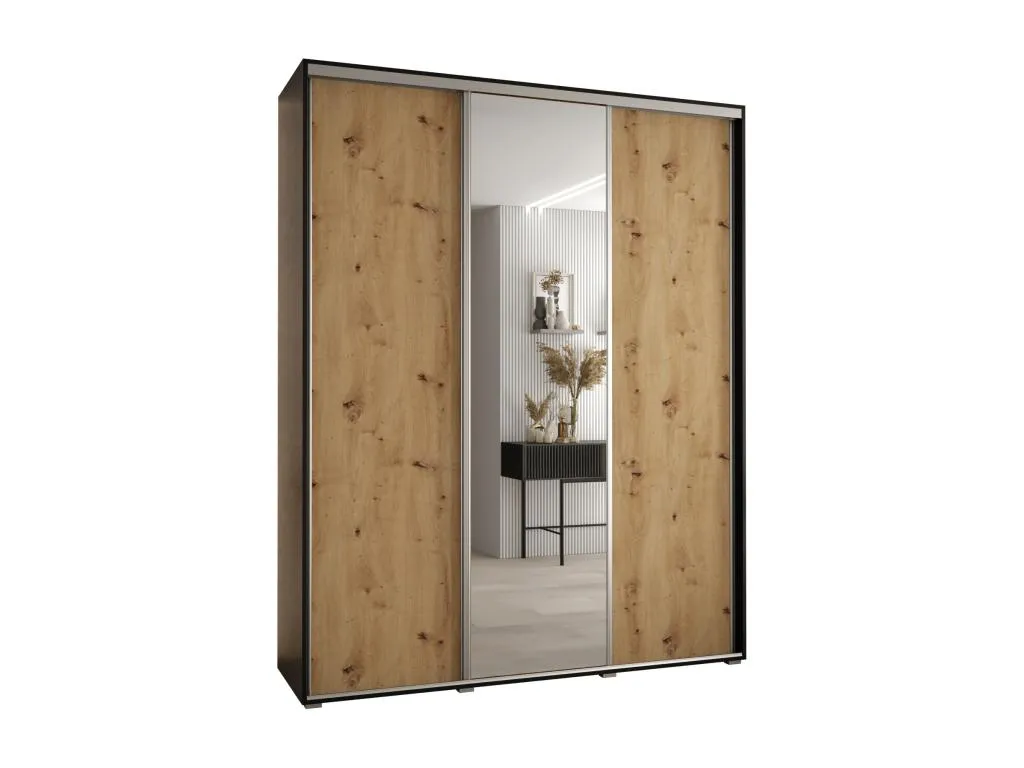 ARMARIO Decocasaes 3 DE PUERTAS CORREDERAS 235.2/190/60 3 puertas (Negro/Artisan/Plata) hlcn43486