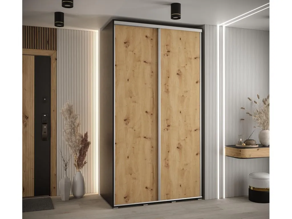 ARMARIO Decocasaes 1 DE PUERTAS CORREDERAS 235.2/130/45 2 puertas (Negro/Artisan/Plata) dtmz83731