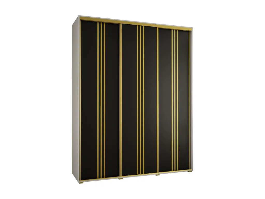 Armario Decohoguera 6 puertas correderas 235.2 200 45 diseño en blanco negro oro YZ8699605