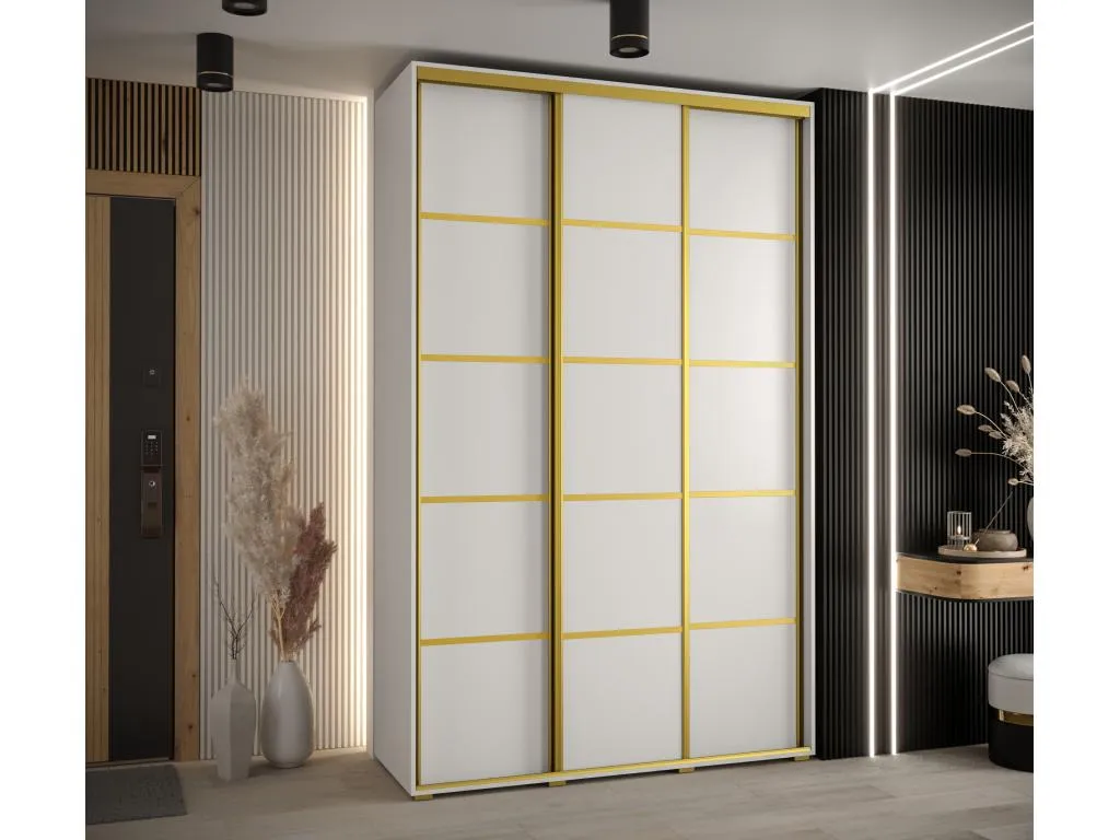 ARMARIO Mueblestop 4 DE PUERTAS CORREDERAS 235.2/170/60 3 puertas (Blanco/Blanco/Oro) TAQP97377