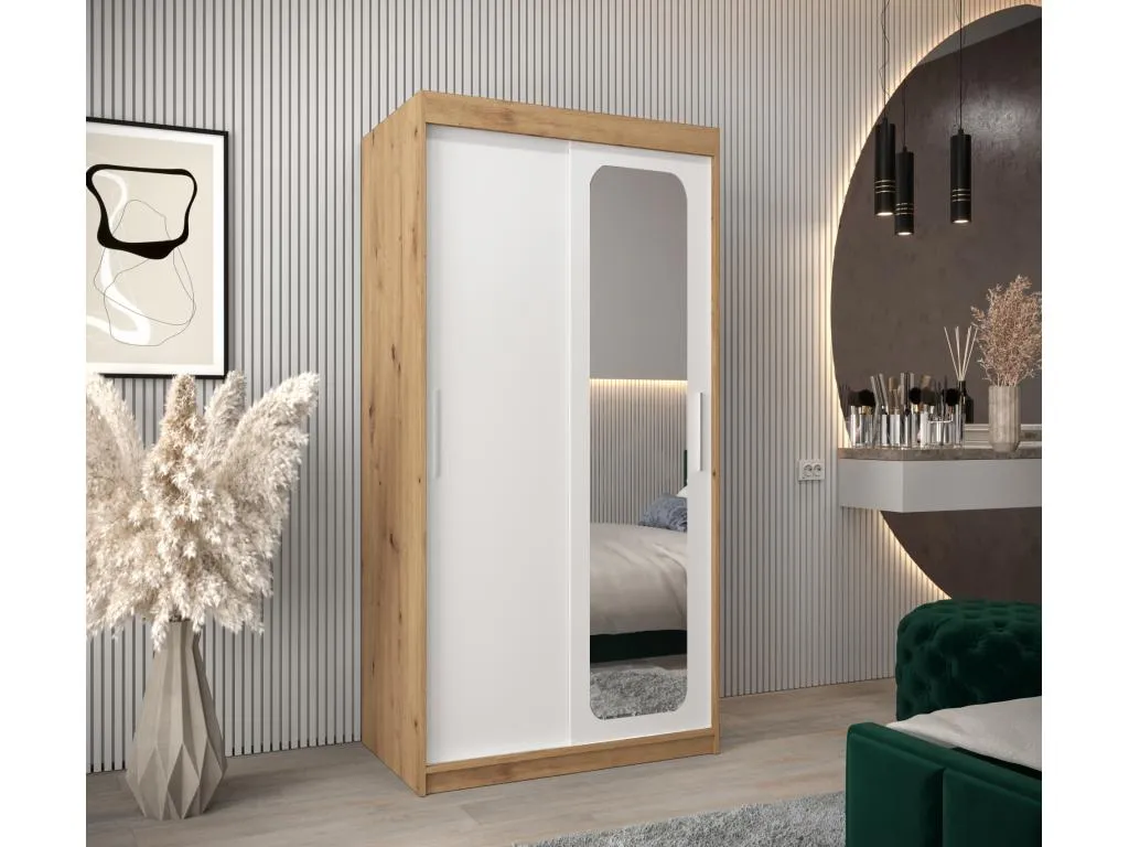 ARMARIO Mueblestop T2 DE PUERTAS CORREDERAS 200/100/62 2 puertas (artisan/blanco) 90035QLML