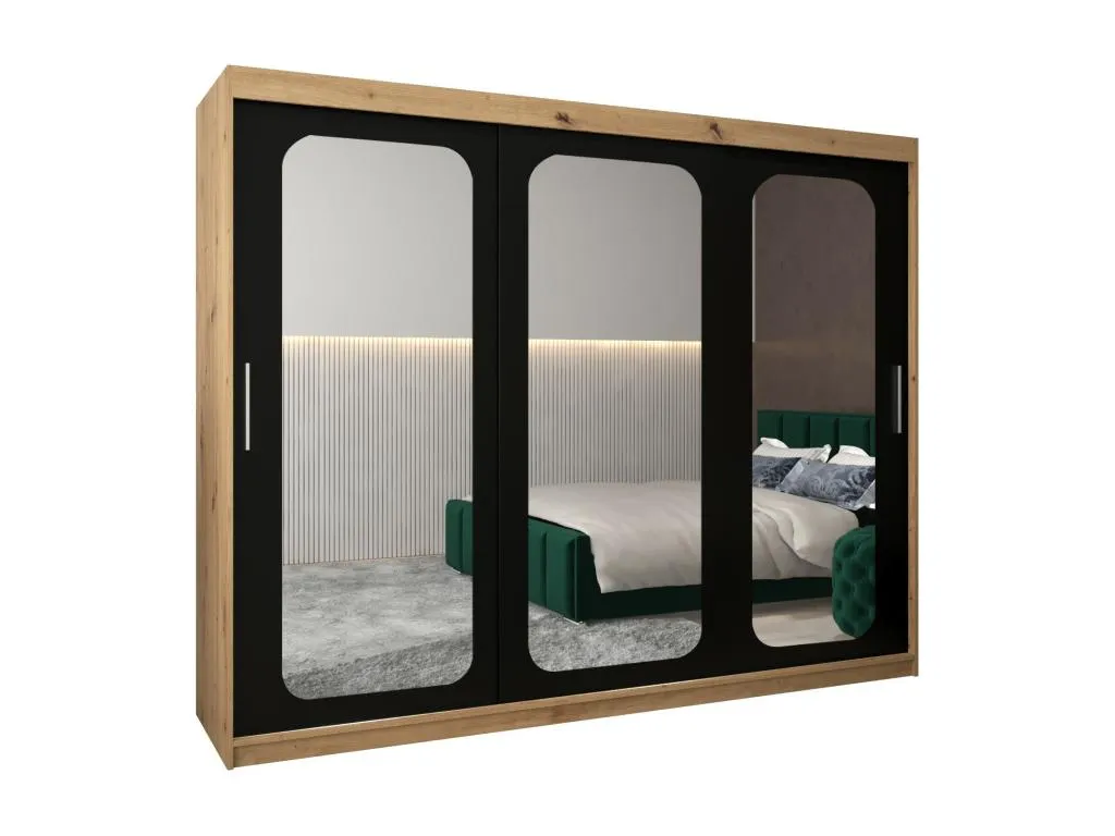 ARMARIO Habitarluz T3 DE PUERTAS CORREDERAS 200/250/62 3 puertas (artisan/negro) 73878KXEZ