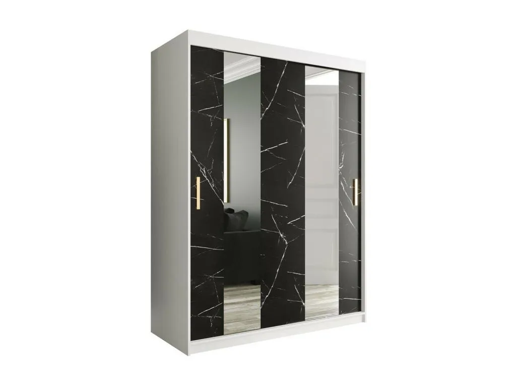 Armario Casahandy 242 mármol negro mate blanco 200x150x62 cm 5 estantes
