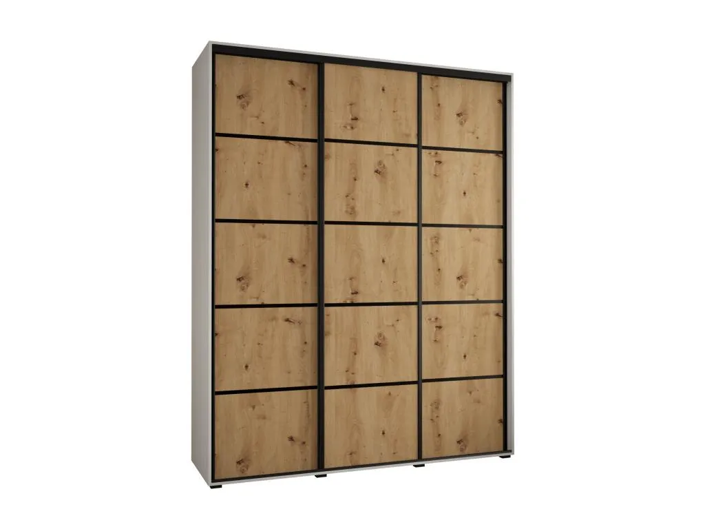 ARMARIO Hogarve 4 DE PUERTAS CORREDERAS 235.2/190/60 3 puertas (Blanco/Artisan/Negro) 24383xrcx