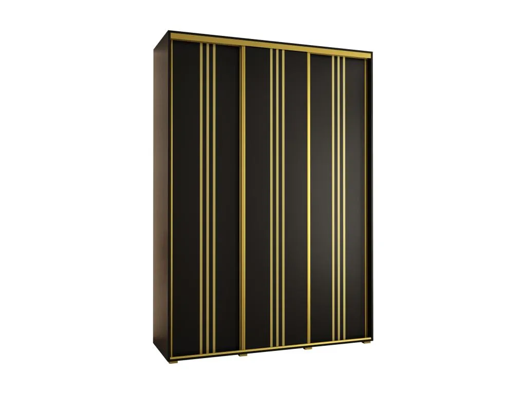 ARMARIO Lluesmahome 6 DE PUERTAS CORREDERAS 235.2/170/45 3 puertas (Negro/Negro/Oro) 55015LDII