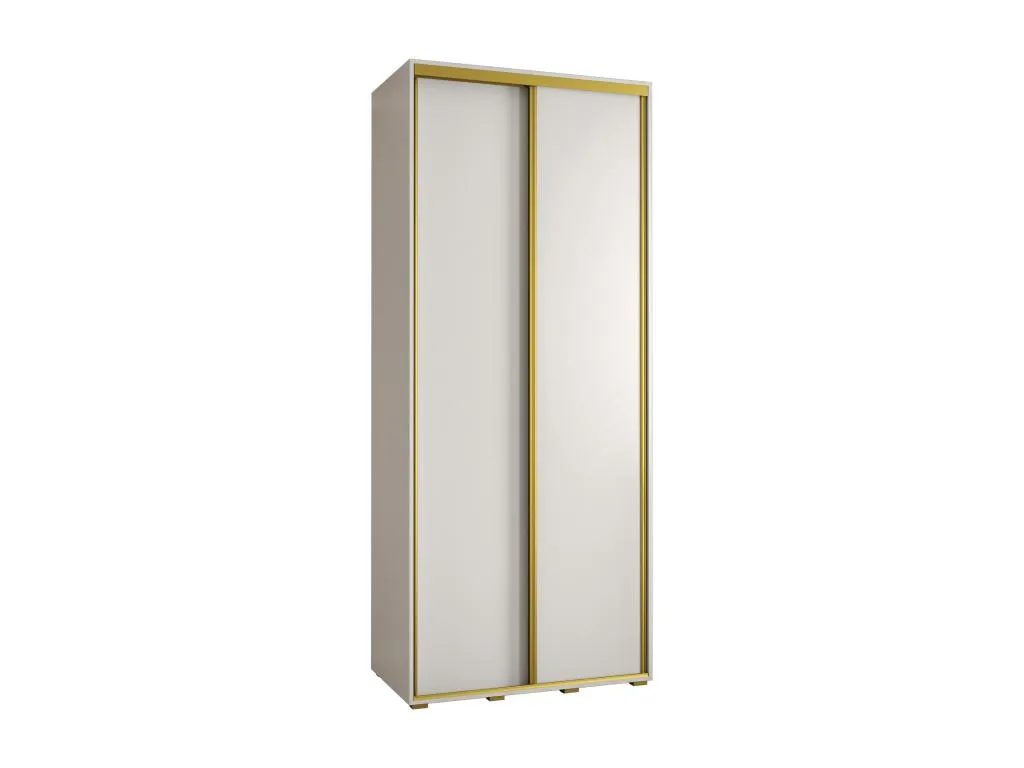 ARMARIO Alkihogares 1 DE PUERTAS CORREDERAS 235.2/120/60 2 puertas (Blanco/Blanco/Oro)