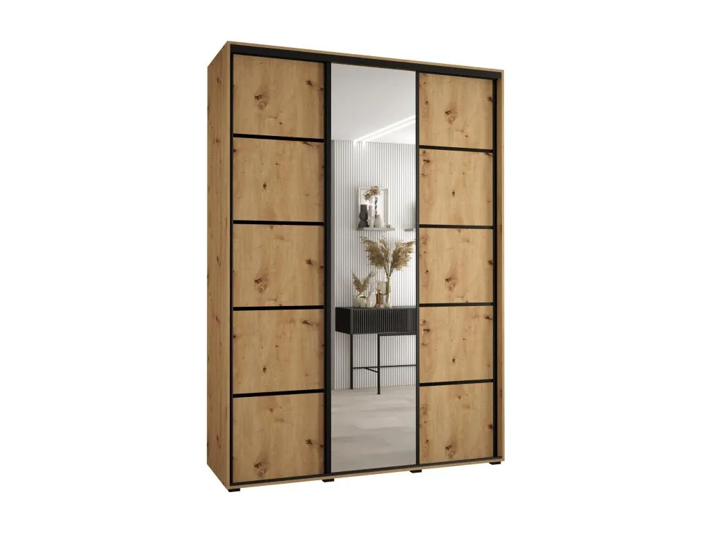 ARMARIO Vivircalido 5 DE PUERTAS CORREDERAS 235.2/180/60 3 puertas (Artisan/Artisan/Negro) 19710lkdl