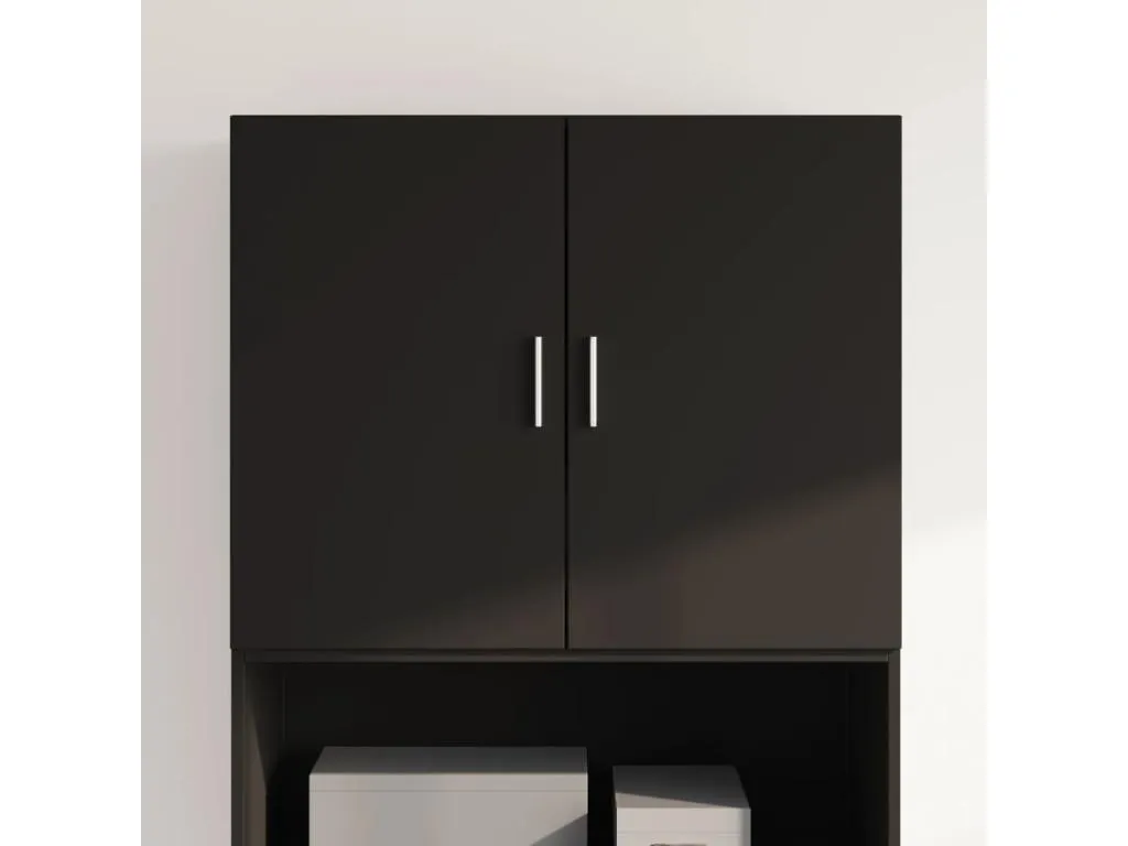 Armario de pared Banakdecoracion de ingeniería negro 80x42.5x64 cm 37782KRSB